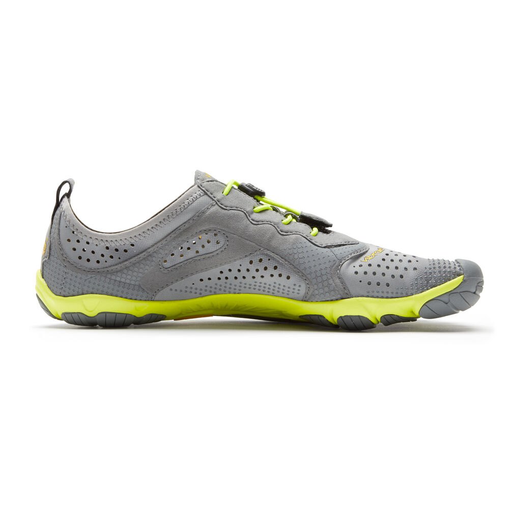 Vibram FiveFingers Heren V-Run - Hardloopschoenen Grijs/Groen - 345162ZJC